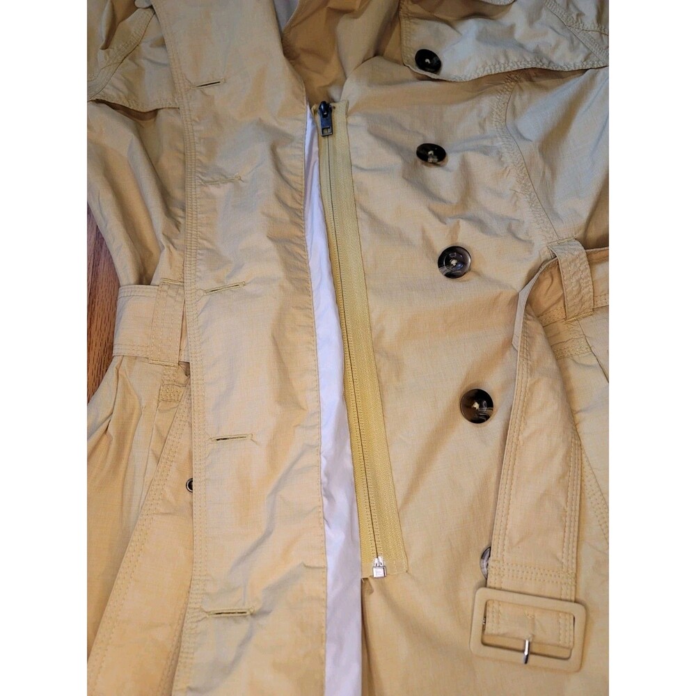 The North Face Women's Hyvent Mustard Yellow trench coat jacket size Medium Belt - Picture 5 of 10